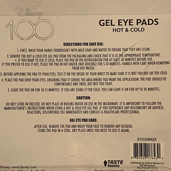 NWT•Disney Soothing hot/cold Gel Eyepads 4pc set - Picture 5 of 5